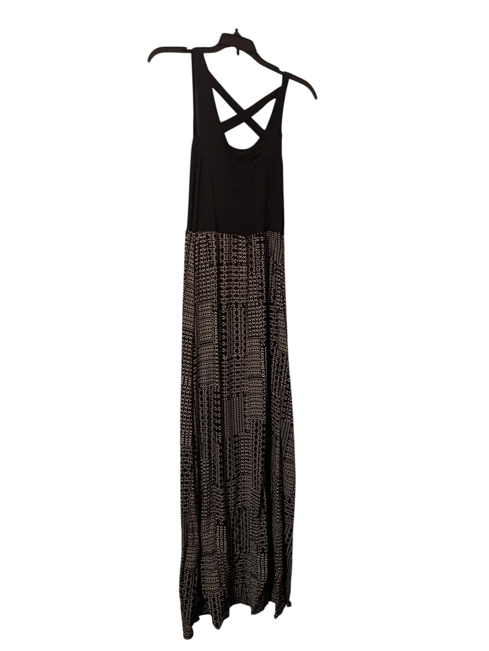 Mudd Black & Gray Patterned Sleeveless Maxi Dress